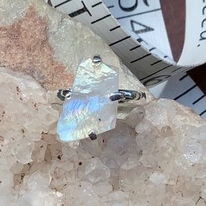 RAINBOW MOONSTONE 925 STERLING SILVER RING, 5.75